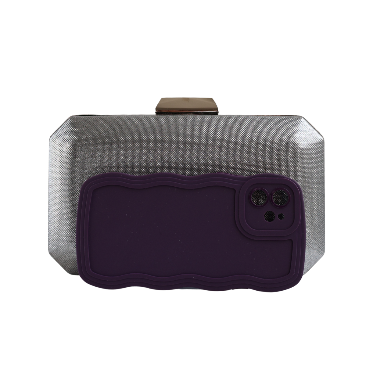 Bolsa de Festa Clutch Prata Grafite