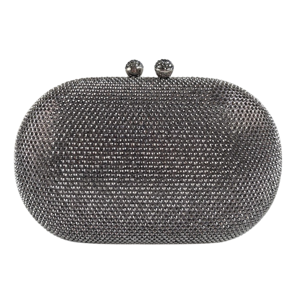 Bolsa Festa Clutch Pedraria Strass Oval Grafite