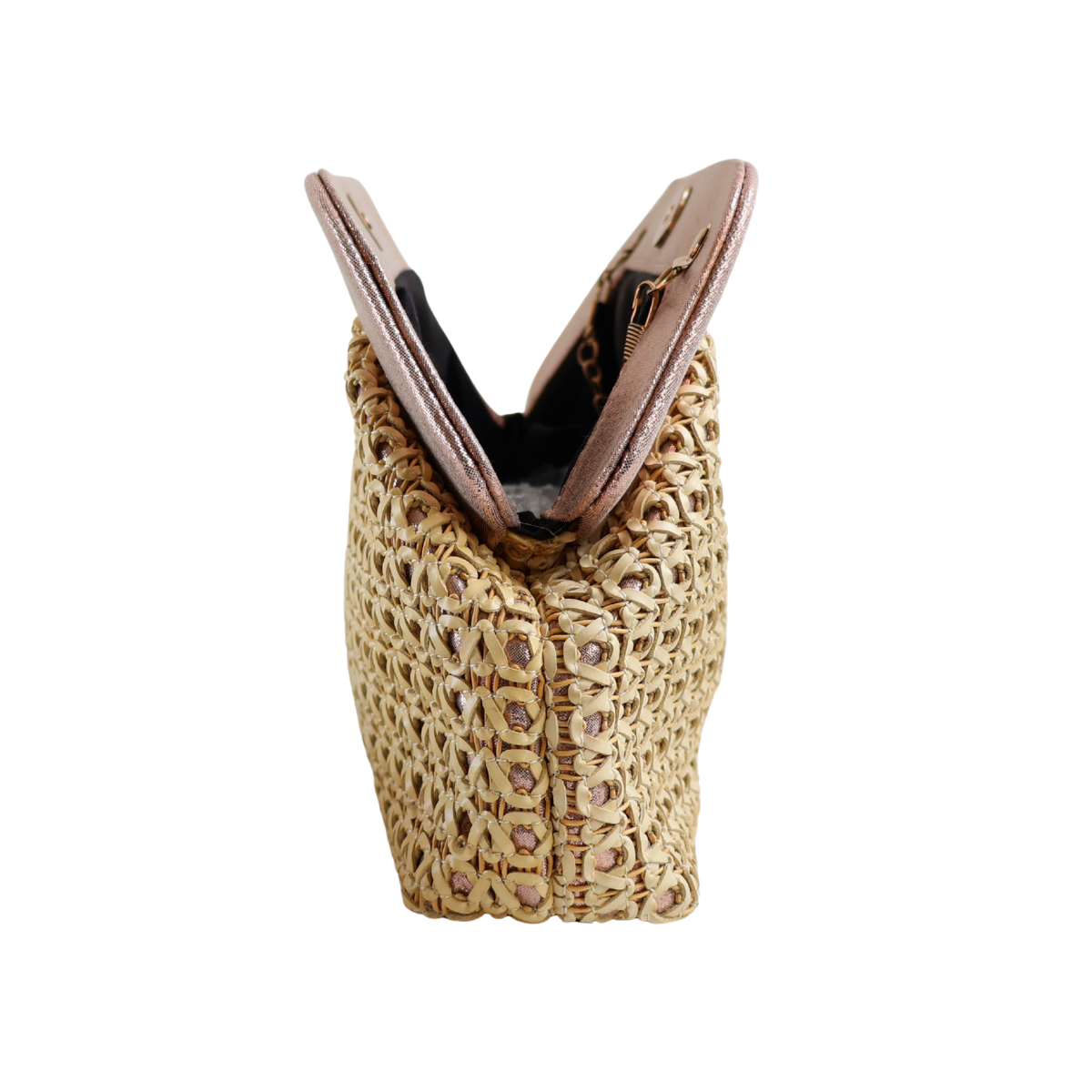 Bolsa Pouch Festa Clutch Palha Bege