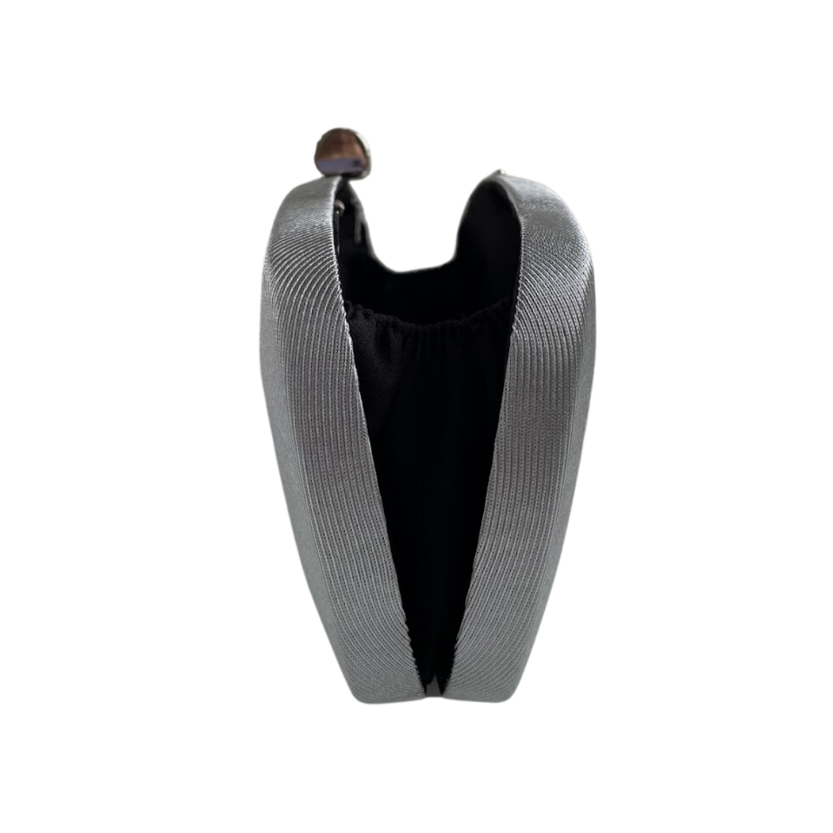 Bolsa Clutch Festa Tecido Acetinado Cinza Escuro
