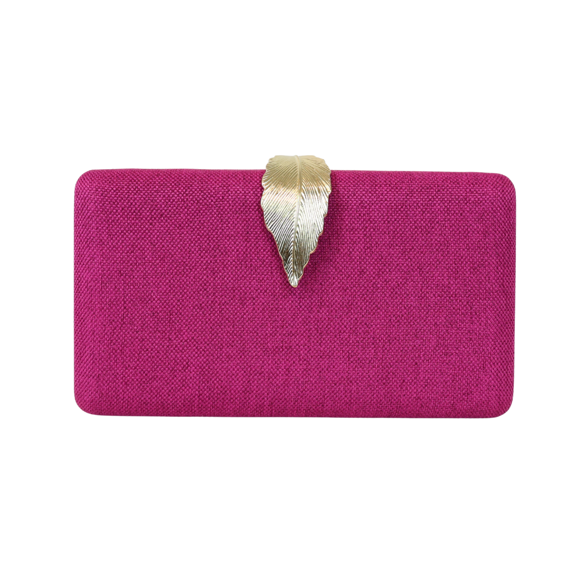 Bolsa Clutch Festa Fecho de Folha Fúcsia