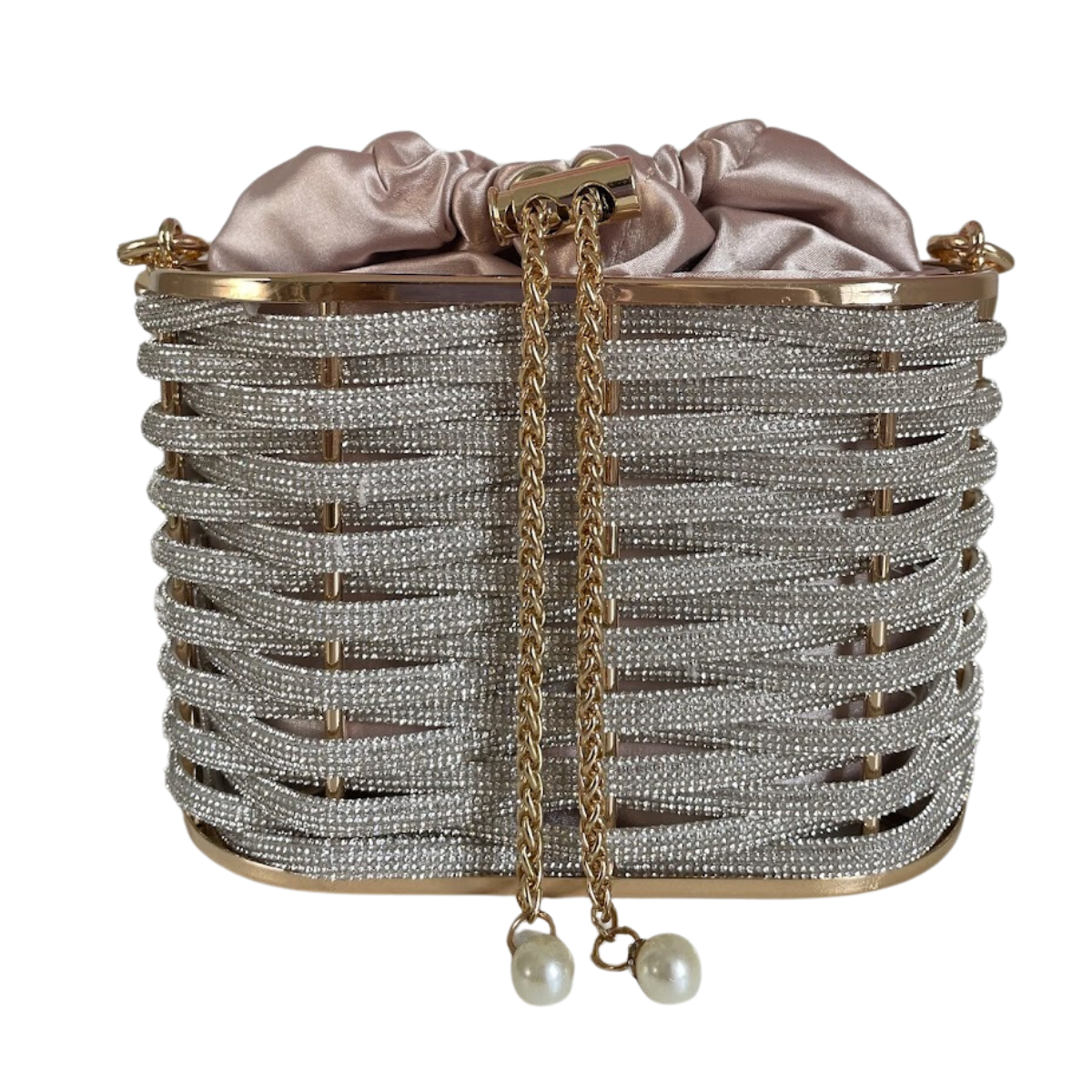 Bolsa de Festa Transversal Tecido Trançado Strass - ReUse
