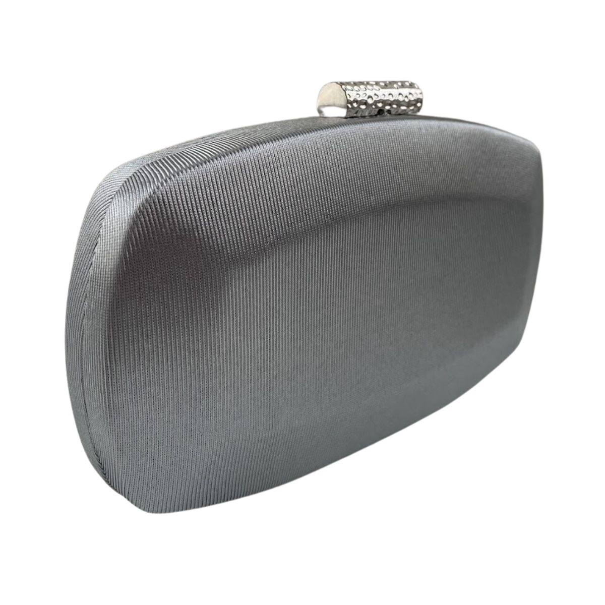 Bolsa Clutch Festa Tecido Acetinado Cinza Escuro