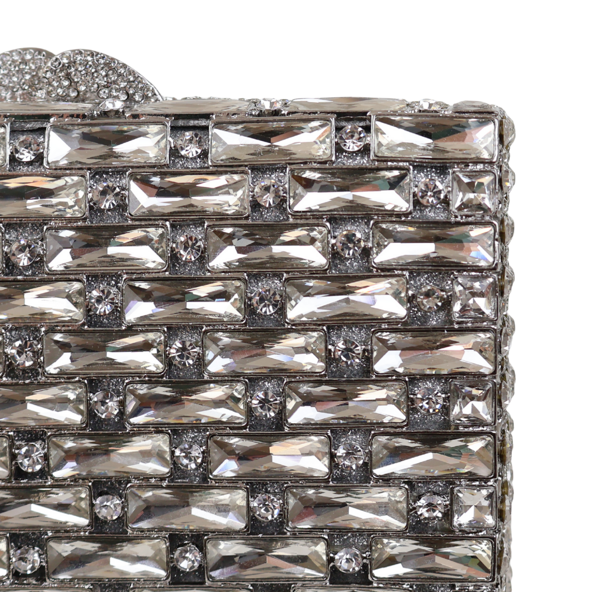 Bolsa Festa Clutch Pedraria Strass Prata