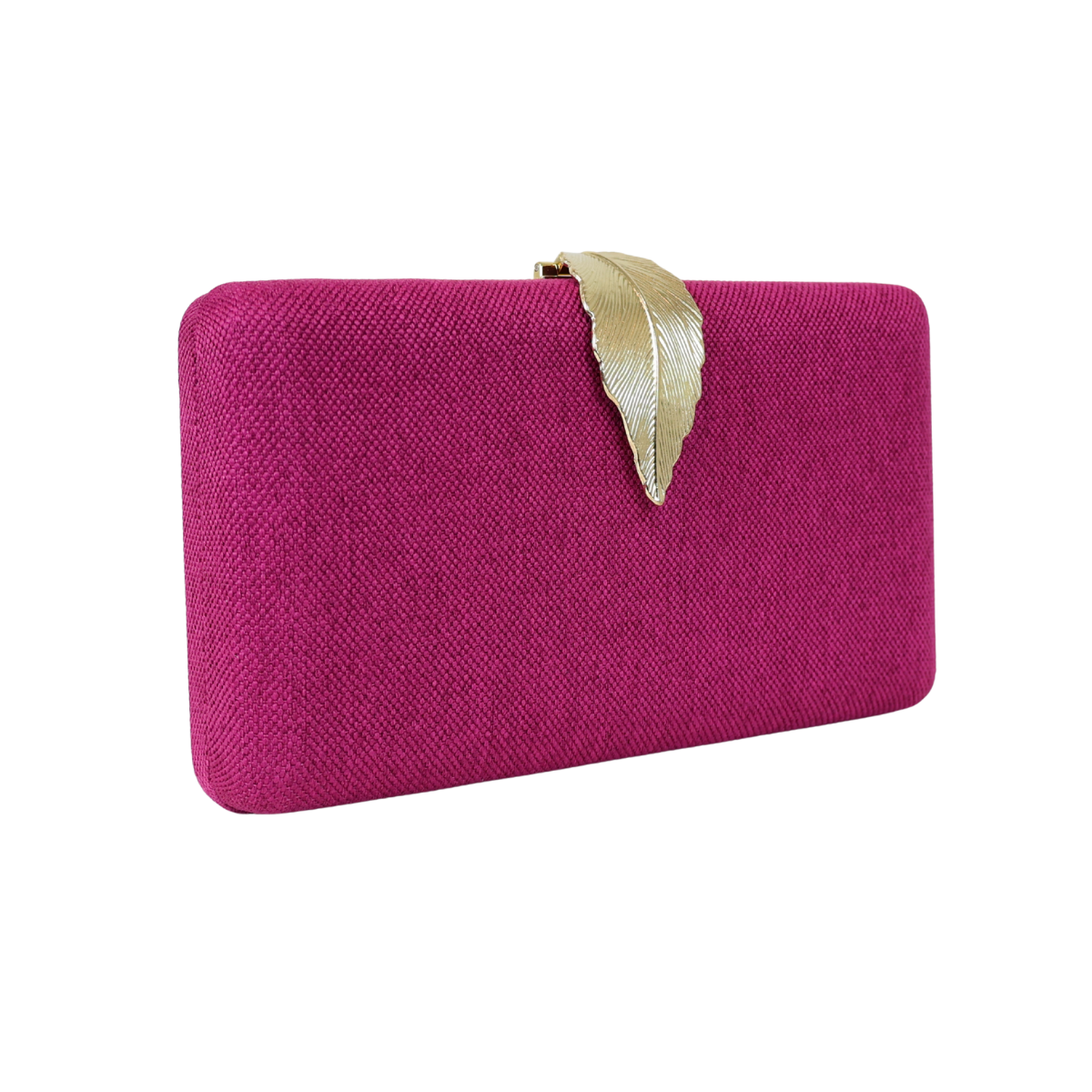 Bolsa Clutch Festa Fecho de Folha Fúcsia