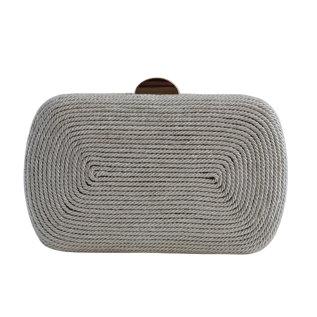 Bolsa de Festa Clutch Corda Trançada Bege Claro