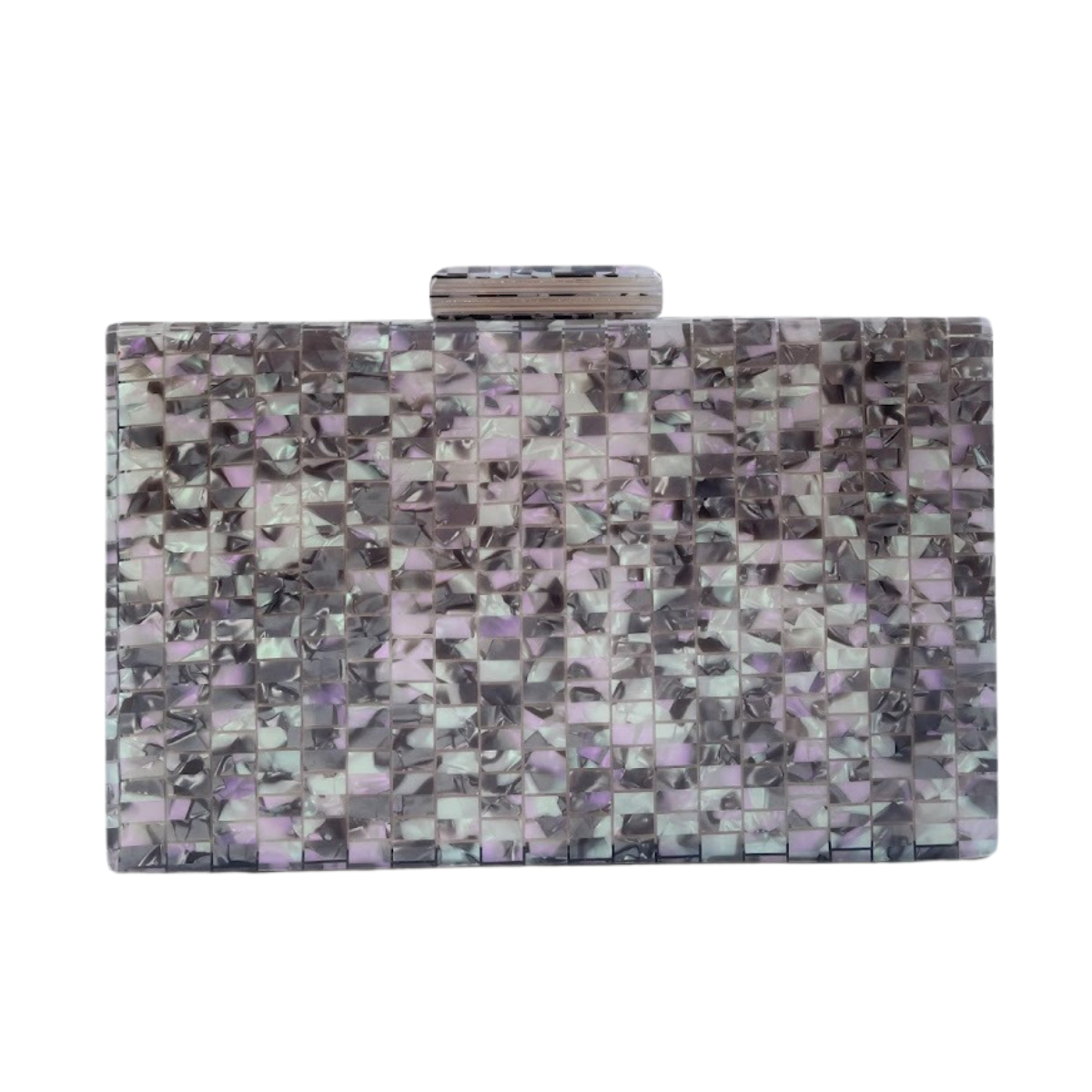 Bolsa de Festa Clutch Acrílico Perolada Cinza Escuro