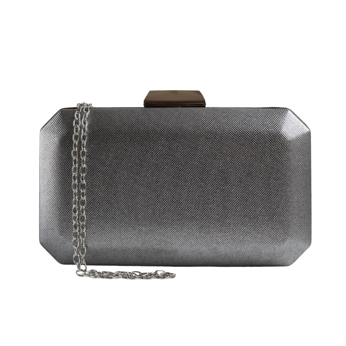 Bolsa de Festa Clutch Prata Grafite