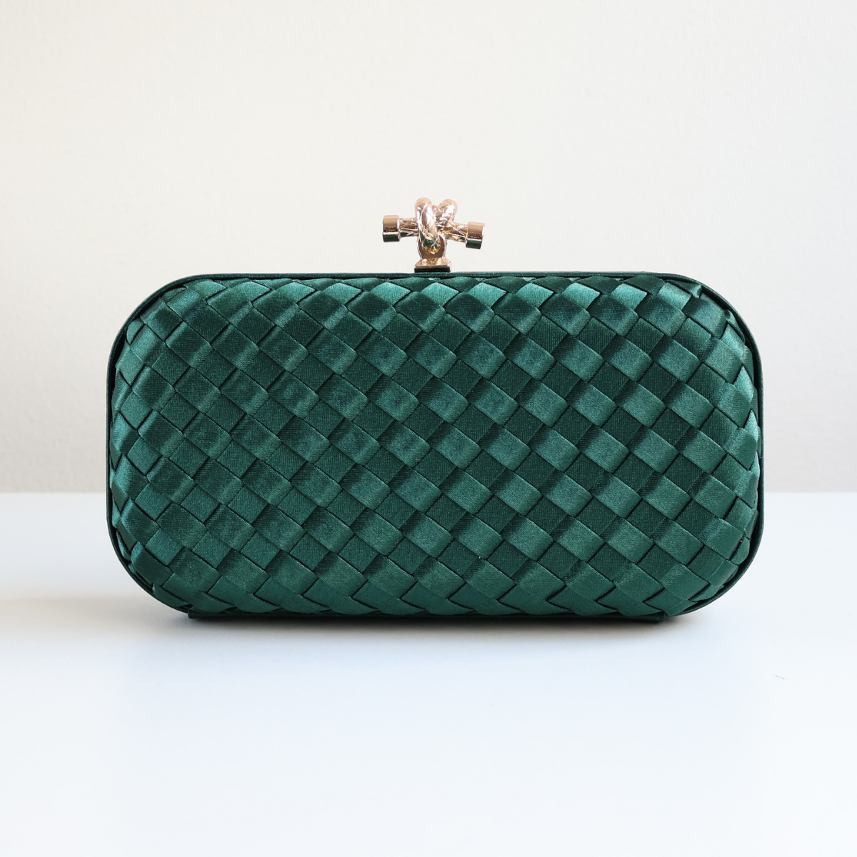 Clutch Tressê Cetim Inspired Pequena Verde