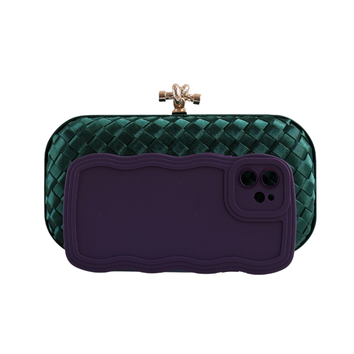 Clutch Tressê Cetim Inspired Pequena Verde
