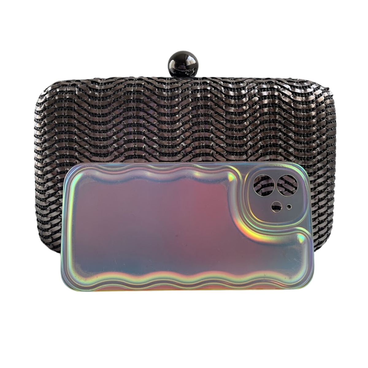 Bolsa de Festa Clutch Prata Velho - ReUse