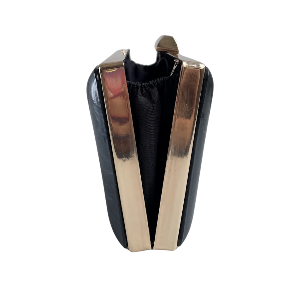 Bolsa de Festa Clutch Acrílico e Metal Preta