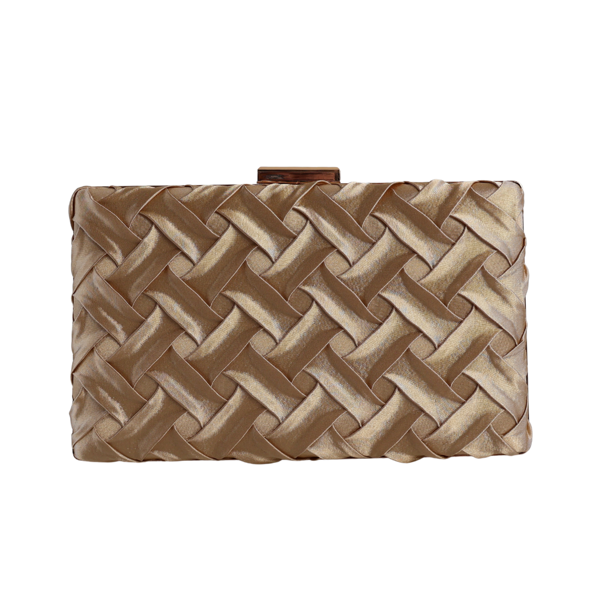 Bolsa Festa Clutch Tecido Acetinado Dourada