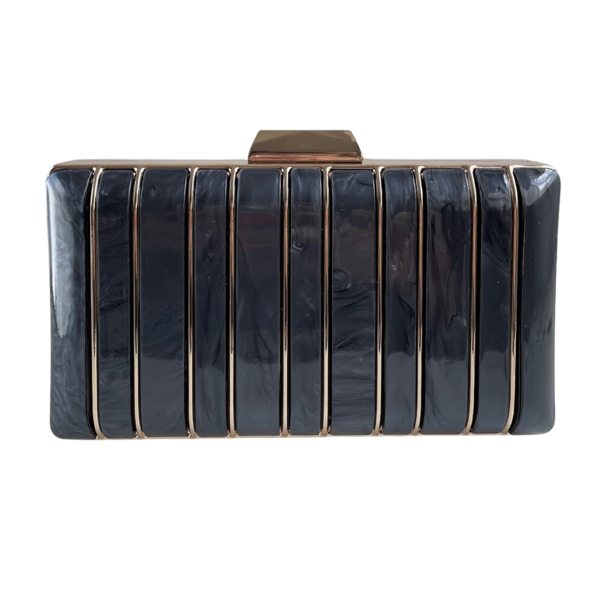 Bolsa de Festa Clutch Acrílico e Metal Preta