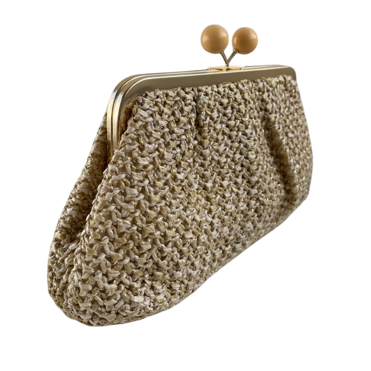 Bolsa Pouch Festa Clutch Palha Bege - ReUse