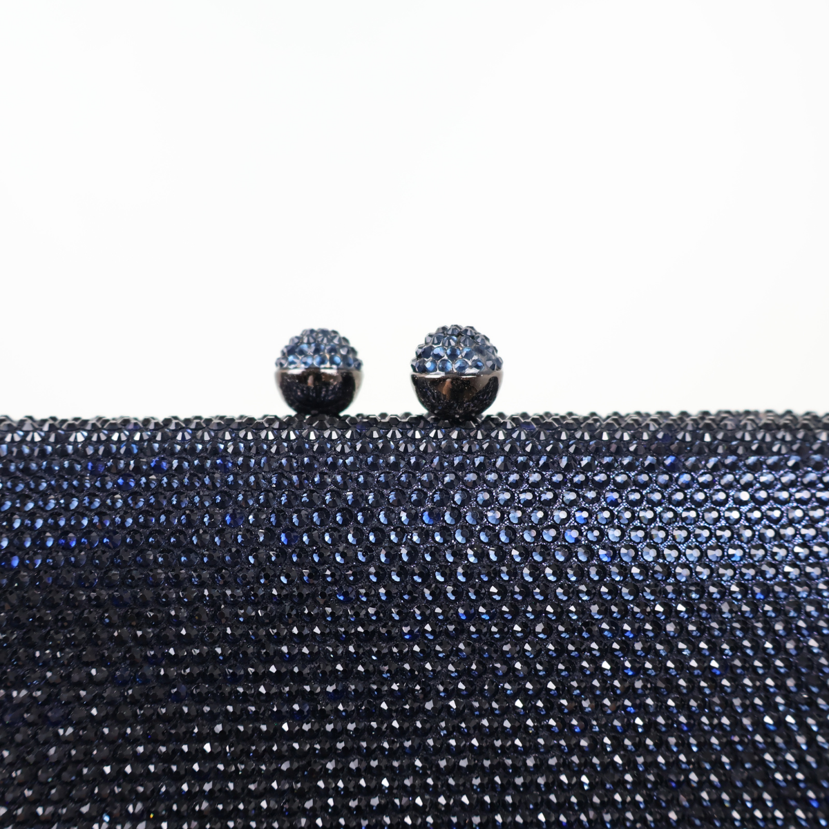 Bolsa Festa Clutch Pedraria Strass Azul Marinho