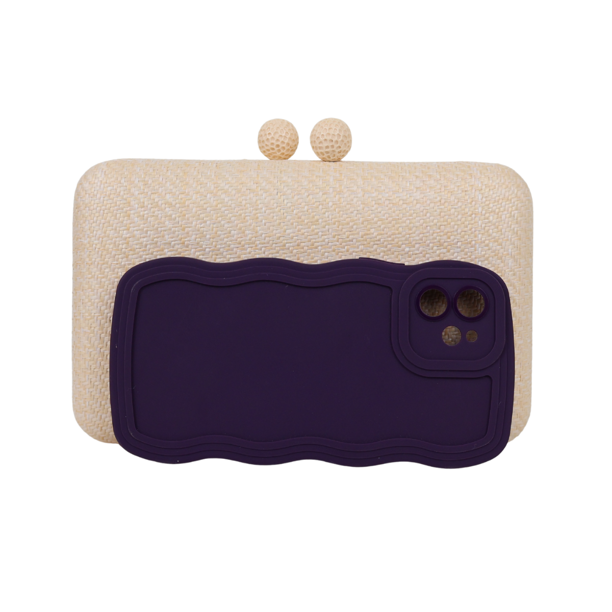 Bolsa Clutch Festa Palha Bege Claro