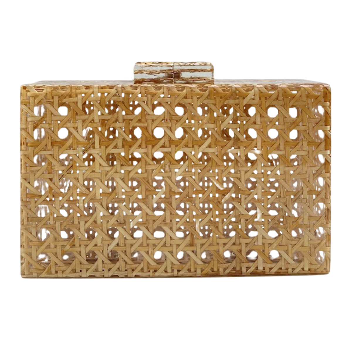 Bolsa Festa Clutch Acrílico e Palha da Índia