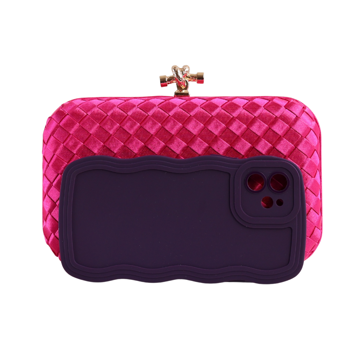 Bolsa Clutch Festa Tressê Cetim Inspired Média Rosa Pink