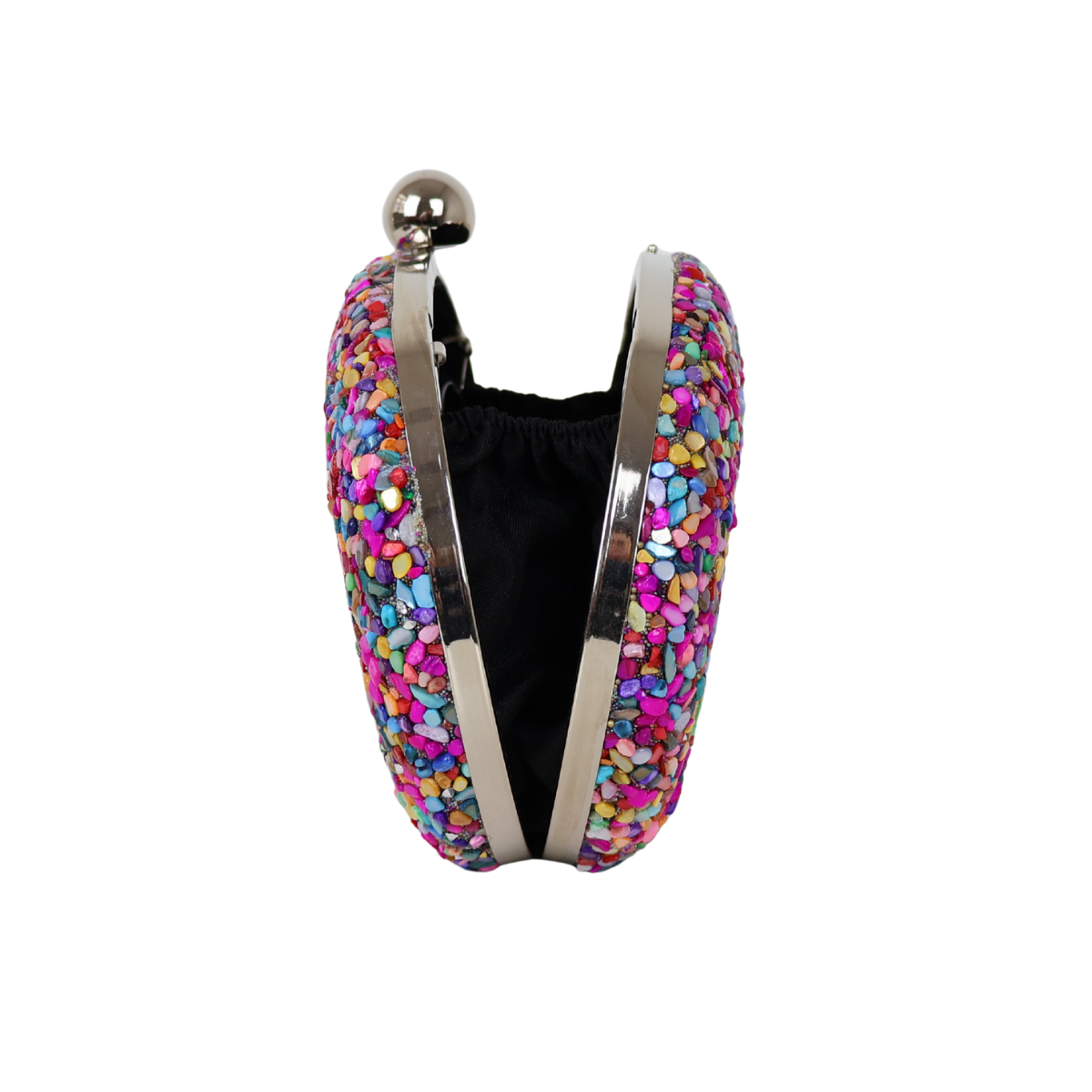 Bolsa Festa Clutch Pedraria Oval Colorida