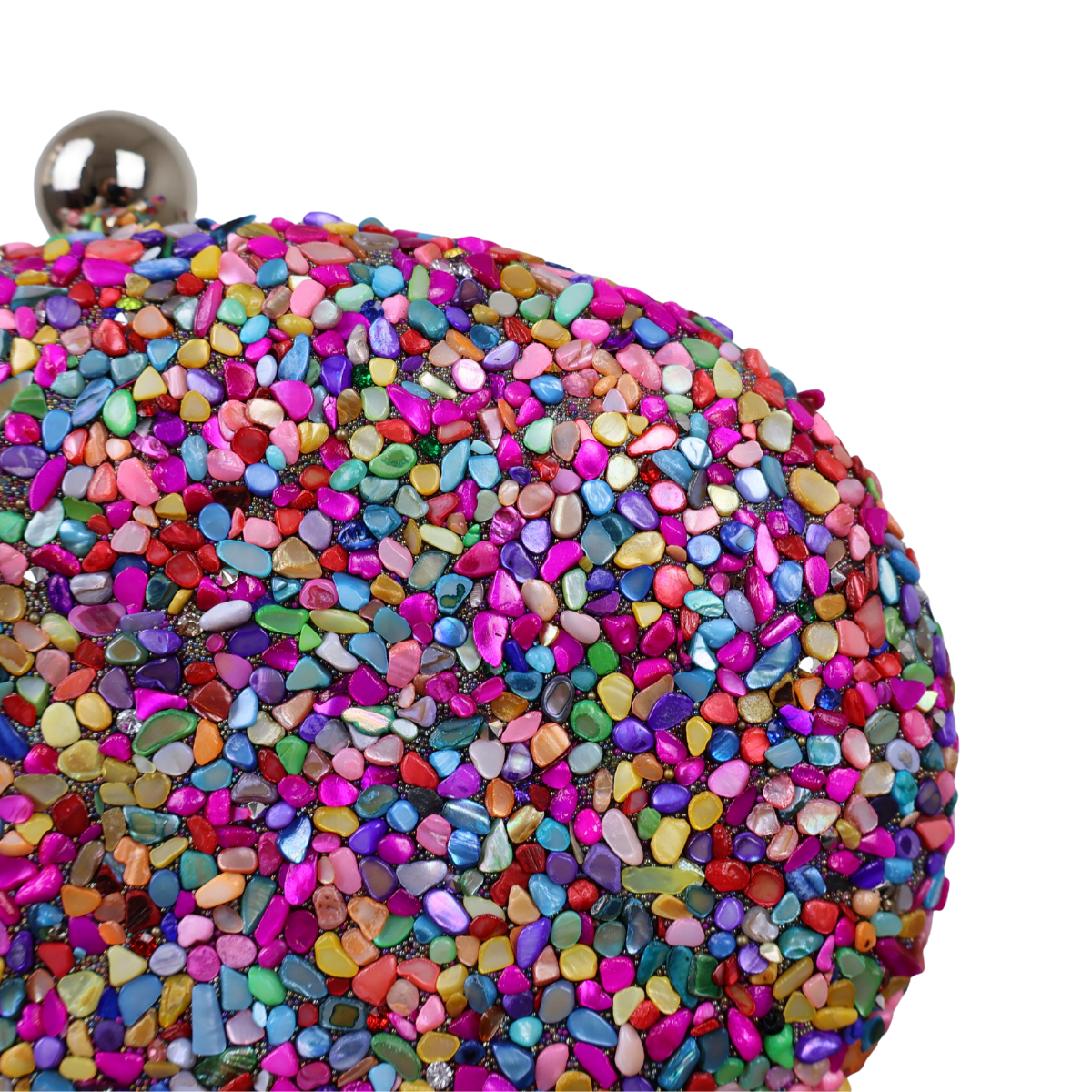 Bolsa Festa Clutch Pedraria Oval Colorida