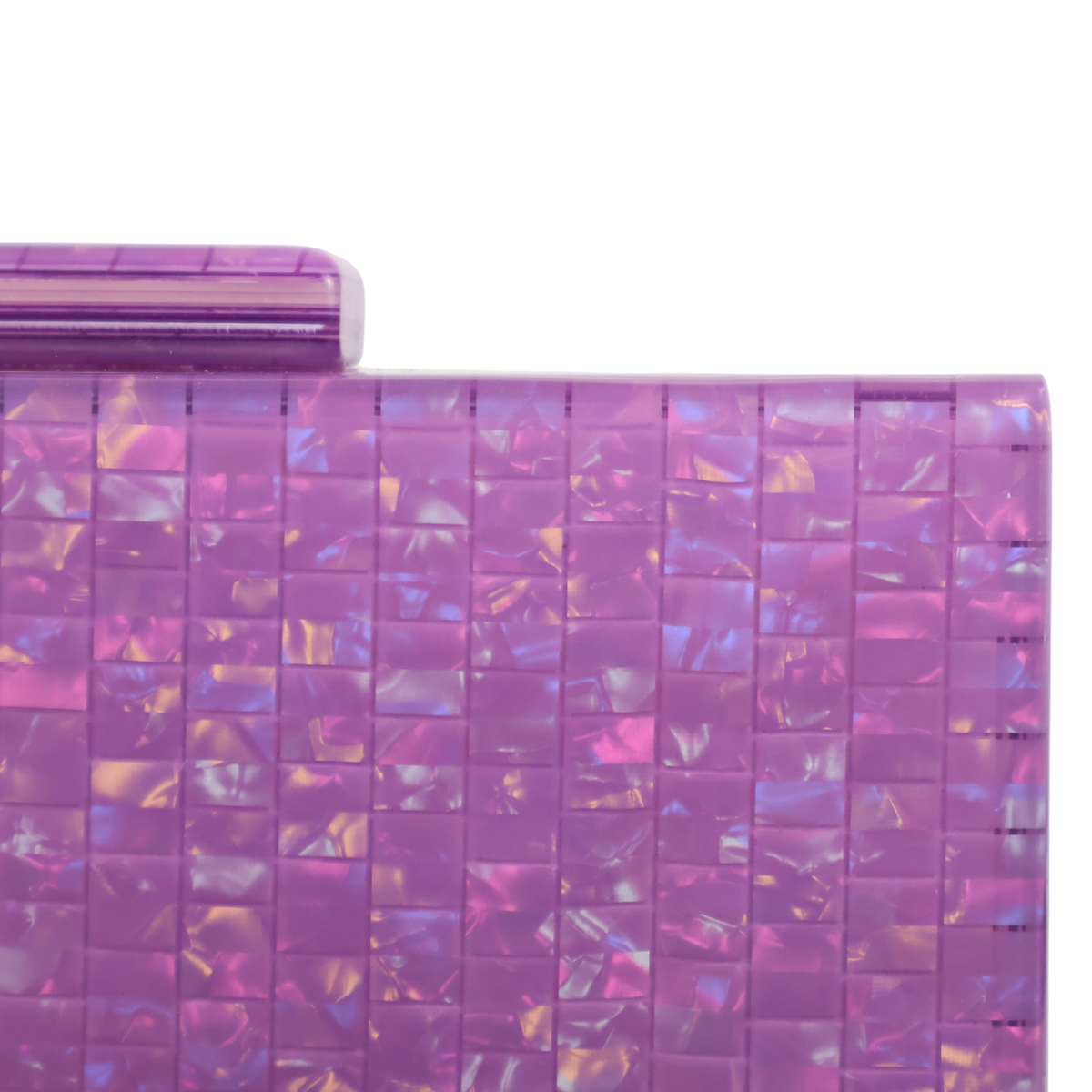 Bolsa de Festa Clutch Acrílico Perolada Roxa