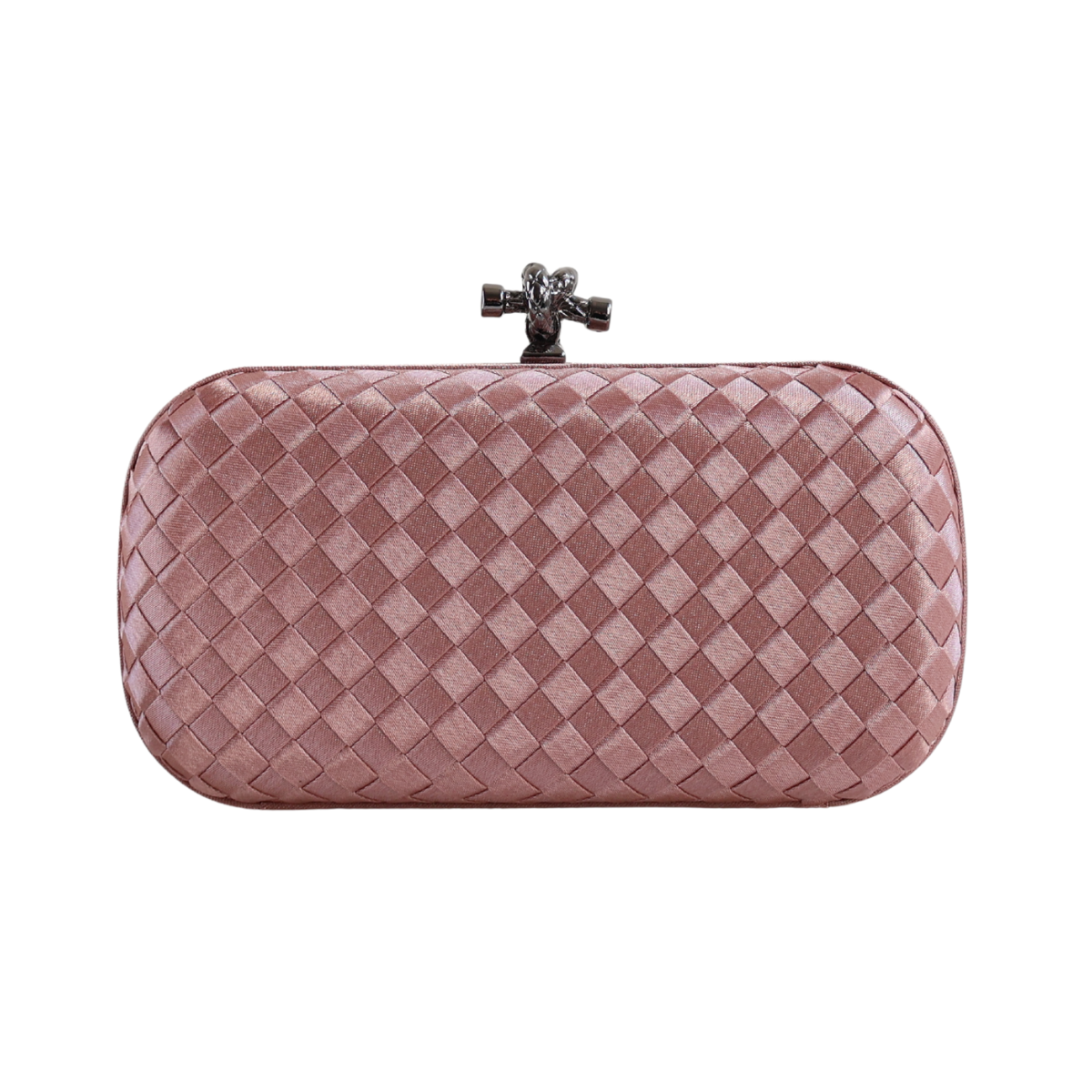 Clutch Tressê Cetim Inspired Pequena Bege Bronze