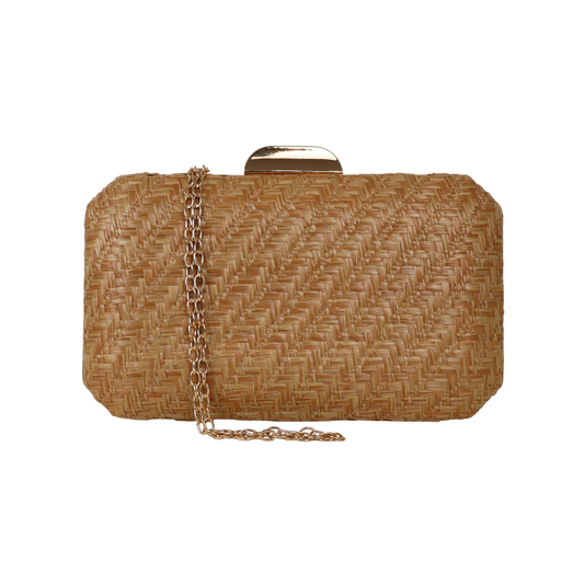 Bolsa Clutch Festa Palha Caramelo