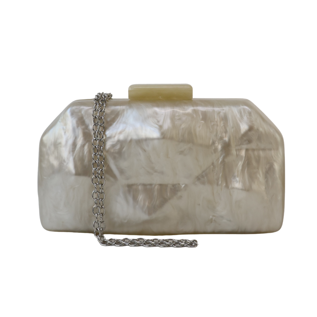 Bolsa Clutch Festa Acrílico Bege Claro