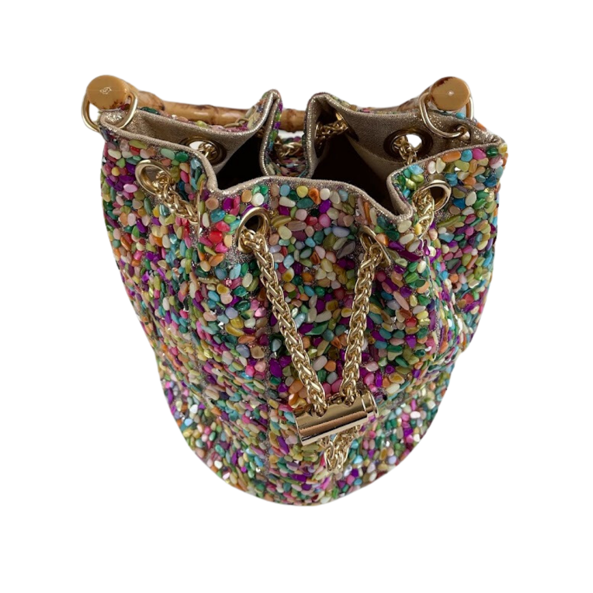 Bolsa Festa Clutch Pouch Pedraria Colorida