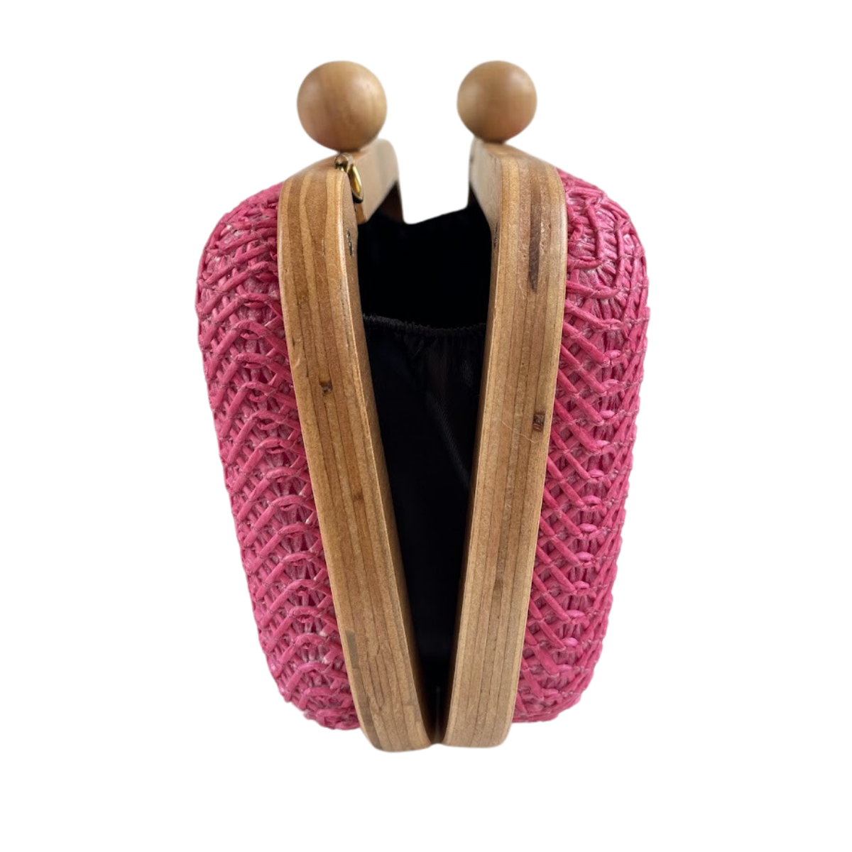 Bolsa de Festa Clutch Madeira e Palha Rosa - ReUse
