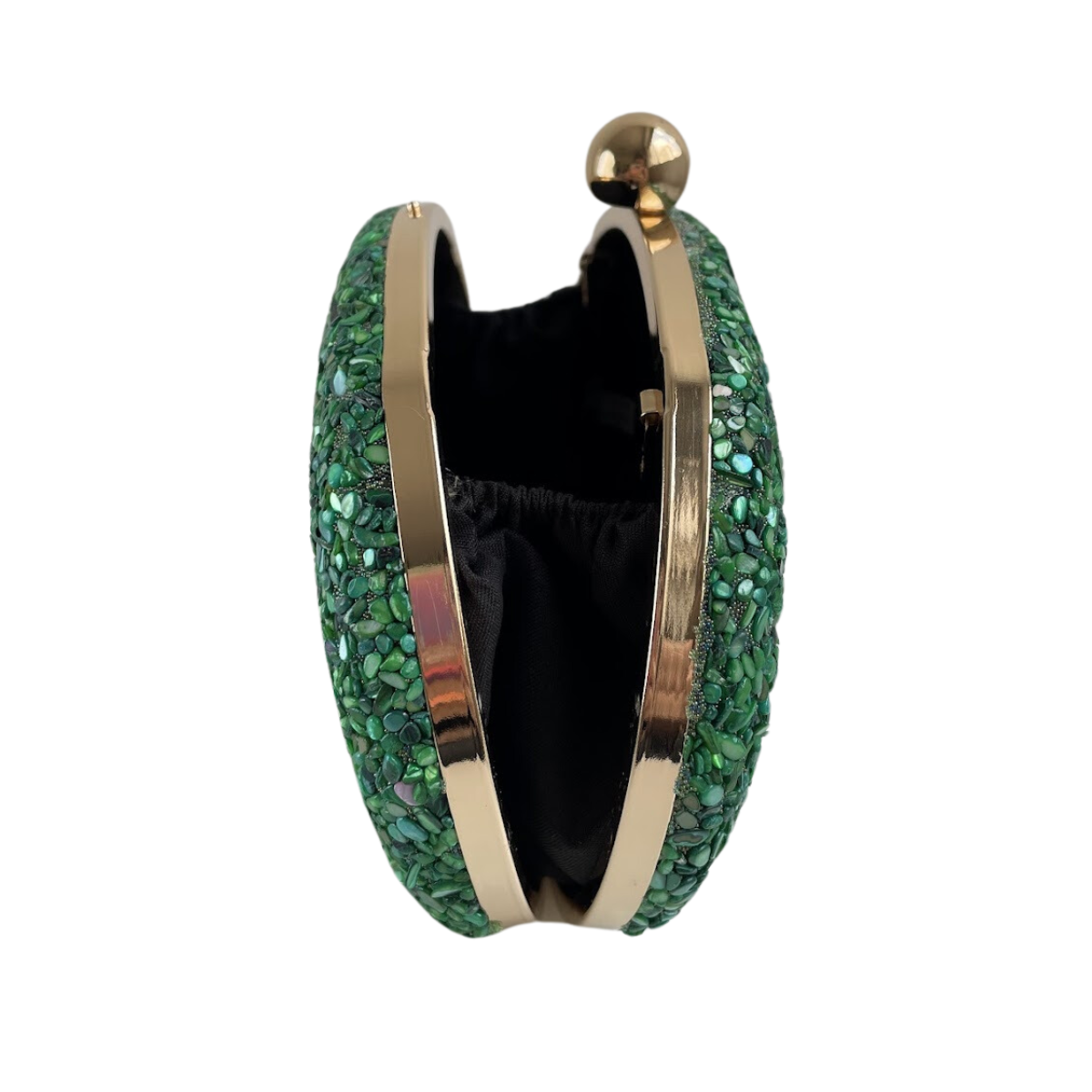 Bolsa Festa Clutch Pedraria Verde Oval