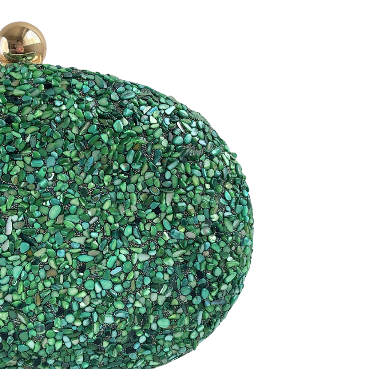 Bolsa Festa Clutch Pedraria Verde Oval