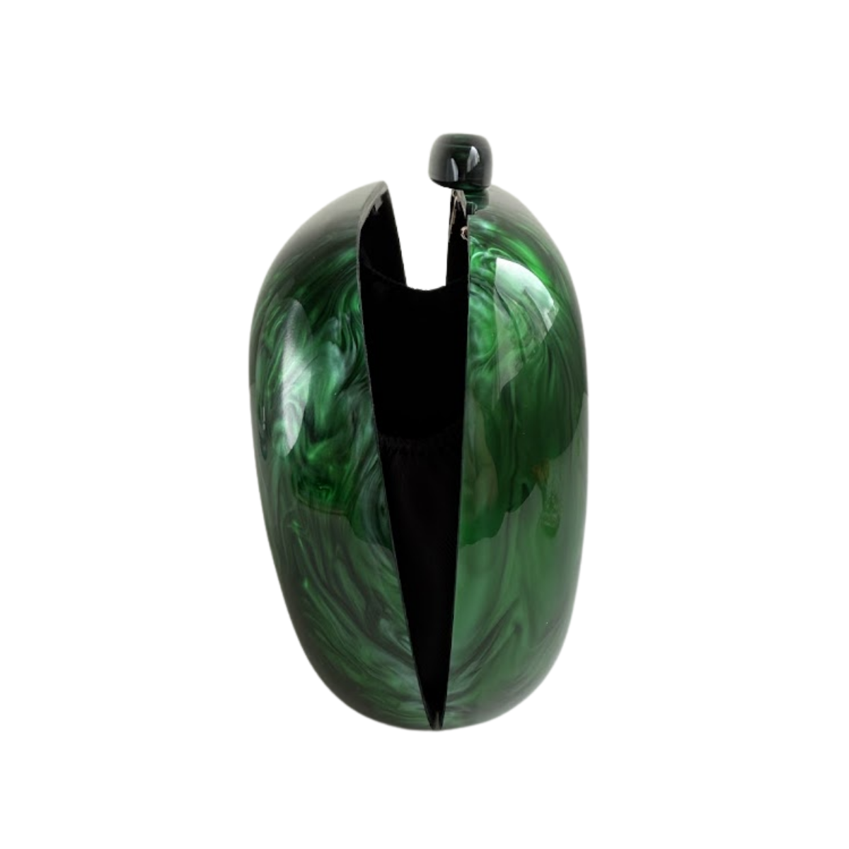 Bolsa Clutch Festa Acrílico Oval Verde Escuro