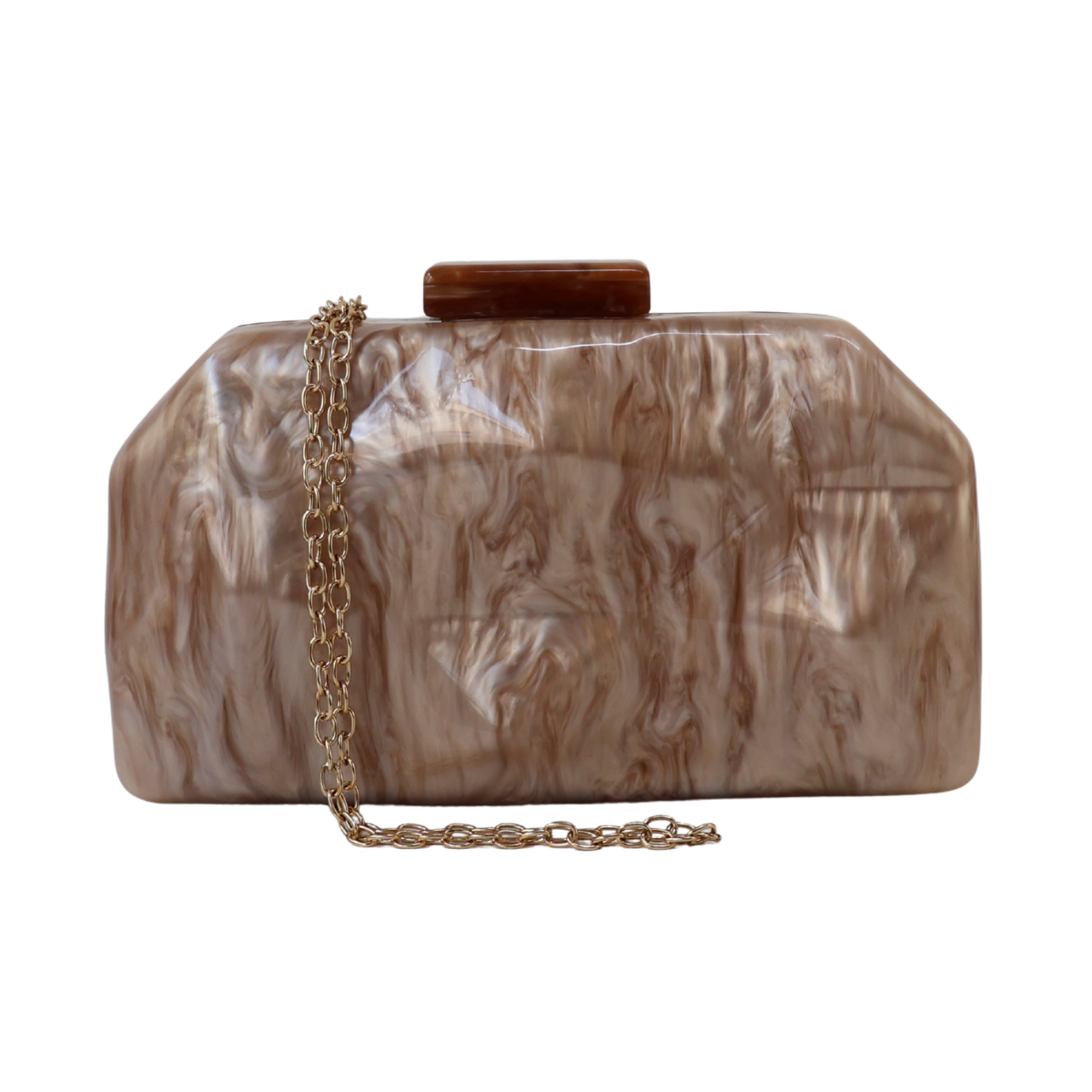 Bolsa Clutch Festa Acrílico Marrom