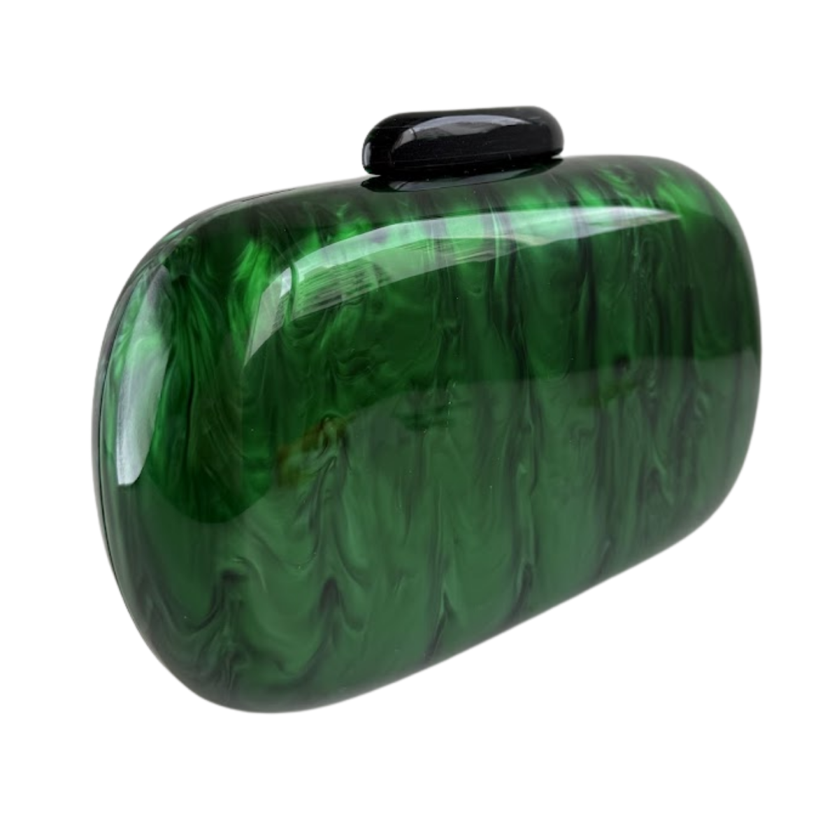 Bolsa Clutch Festa Acrílico Oval Verde Escuro