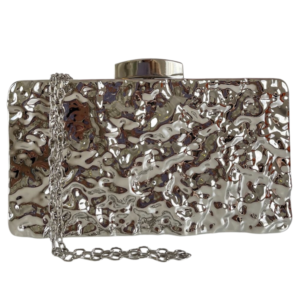 Bolsa de Festa Clutch Prata Metálica
