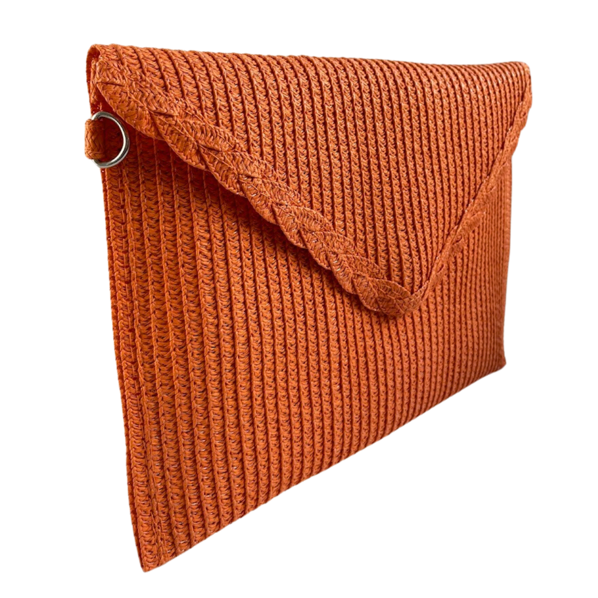 Bolsa Carteira Envelope Palha Laranja
