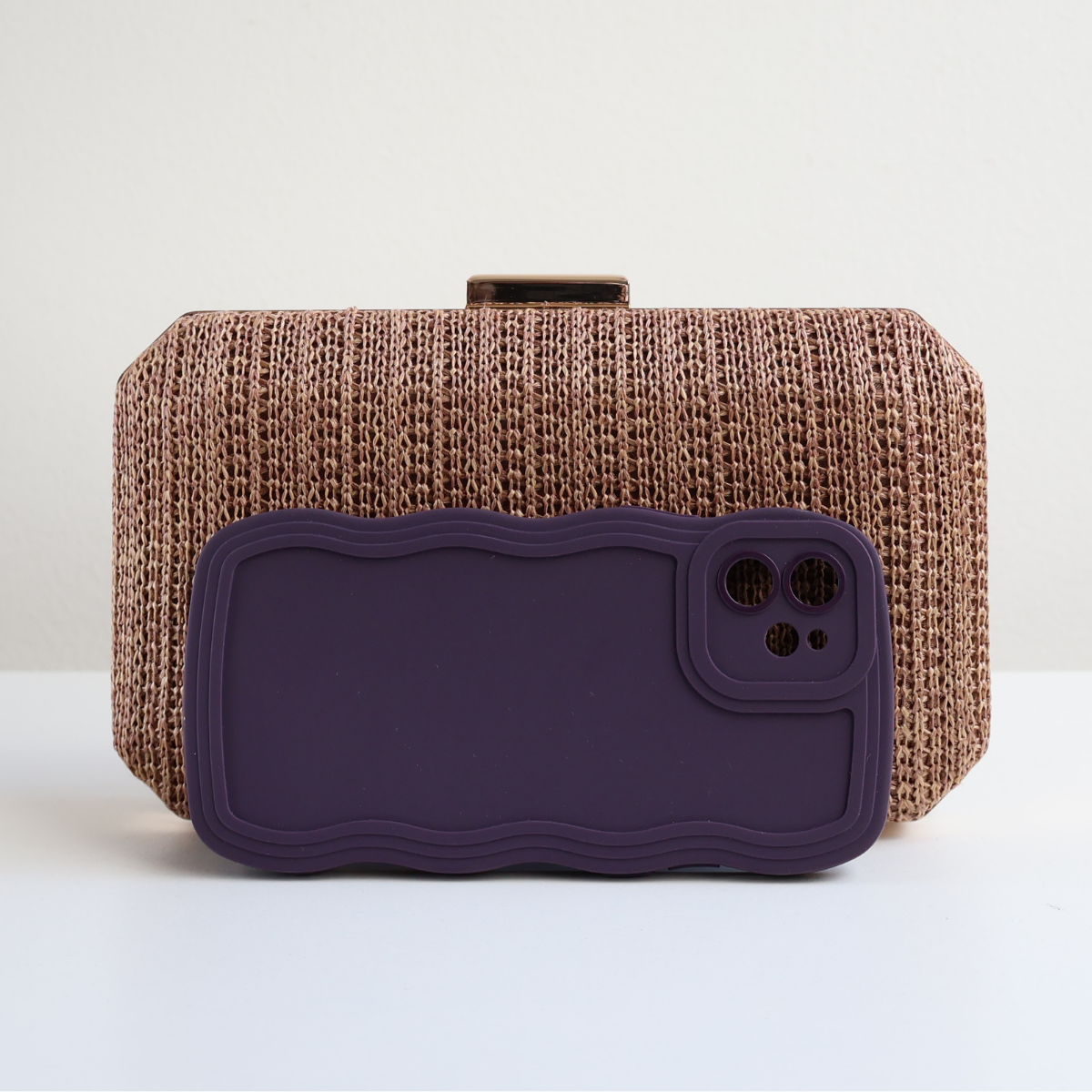 Bolsa Clutch Festa Palha Marrom