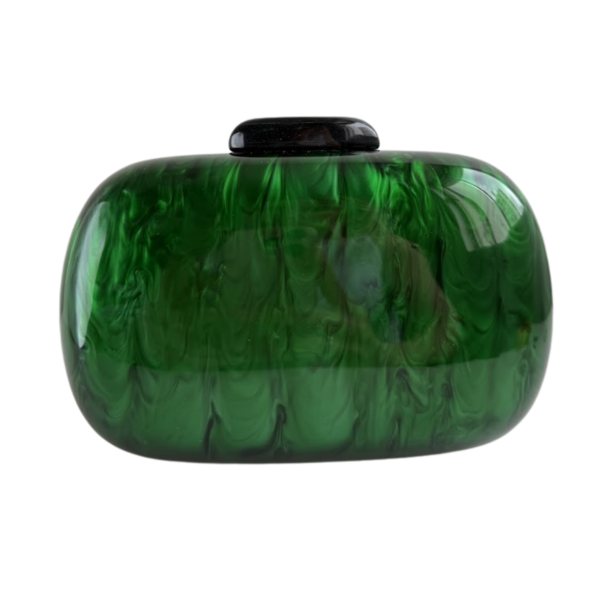 Bolsa Clutch Festa Acrílico Oval Verde Escuro
