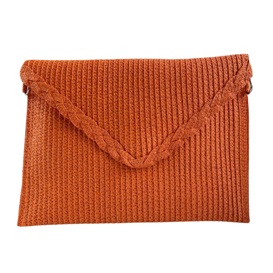 Bolsa Carteira Envelope Palha Laranja