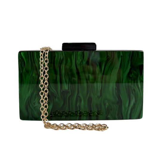 Bolsa de Festa Clutch Acrílico Verde Escuro