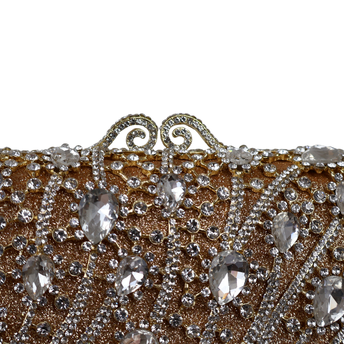 Bolsa Festa Clutch Pedraria Strass Dourada