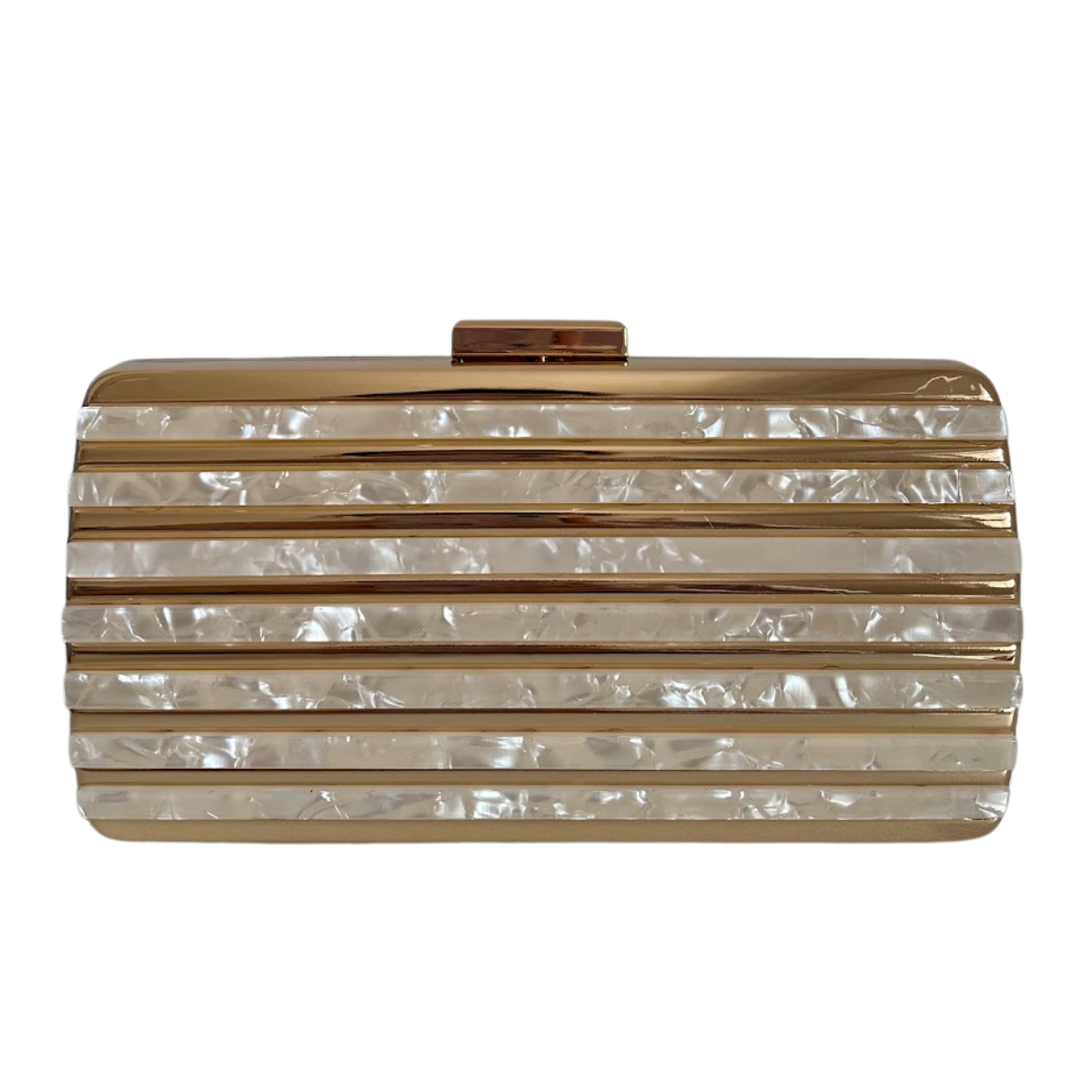 Bolsa de Festa Clutch Perolada Metalizada Branca - ReUse