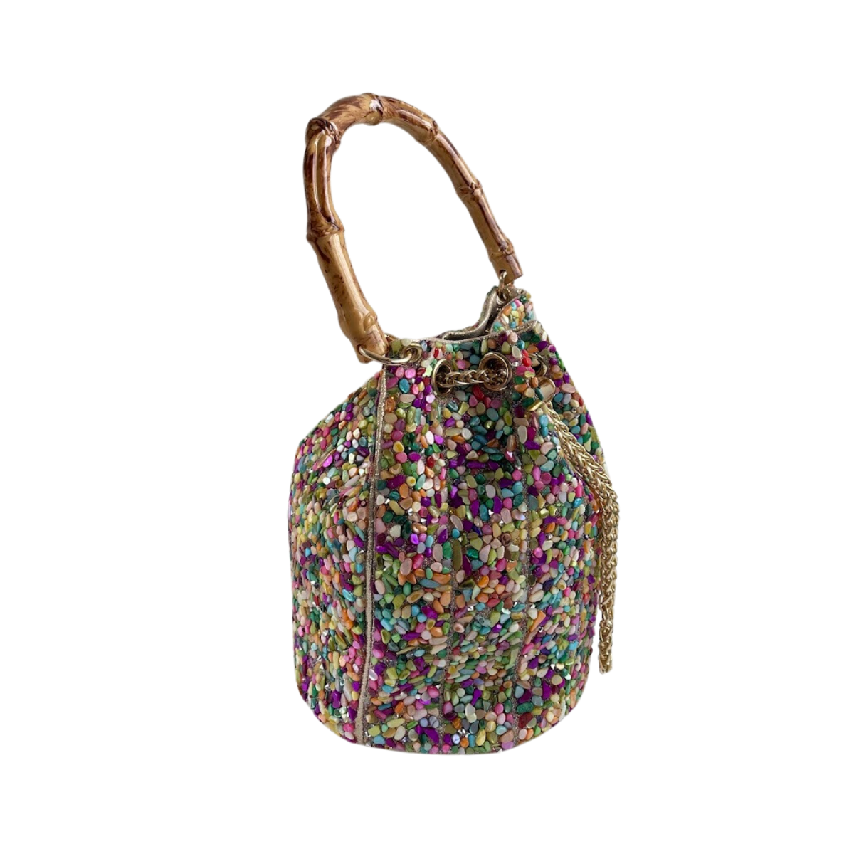 Bolsa Festa Clutch Pouch Pedraria Colorida
