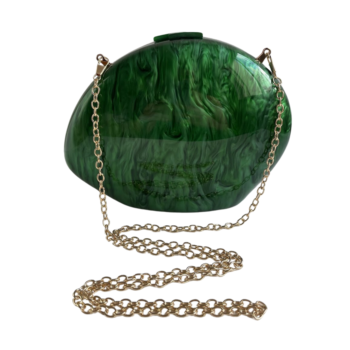 Bolsa Clutch Festa Acrílico Oval Verde