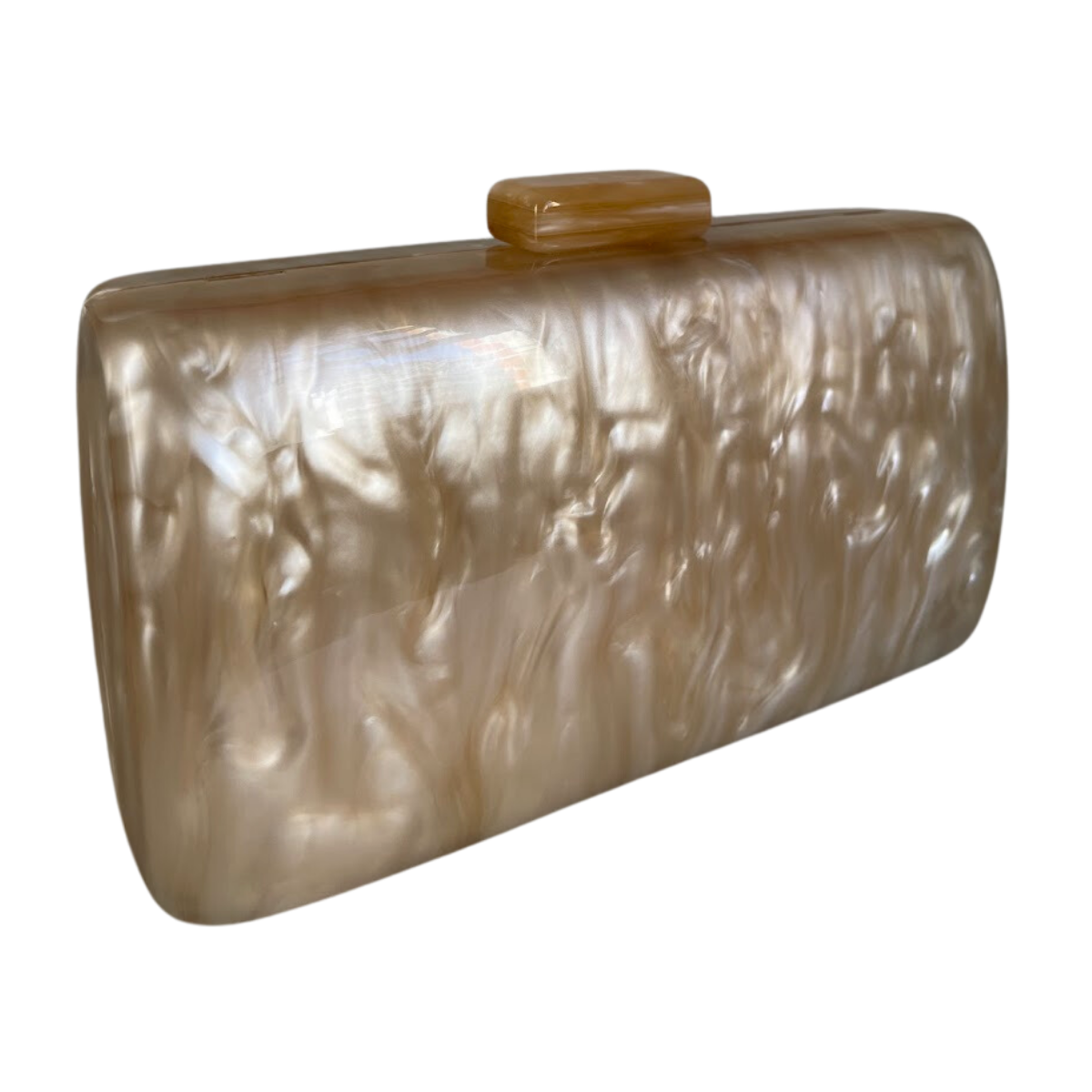 Bolsa de Festa Clutch Acrílico Champagne Perolada