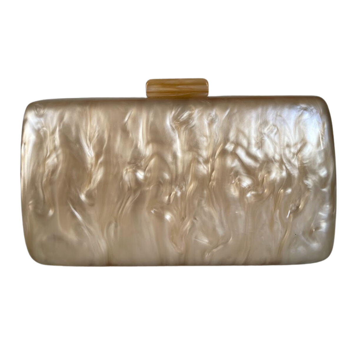 Bolsa de Festa Clutch Acrílico Champagne Perolada