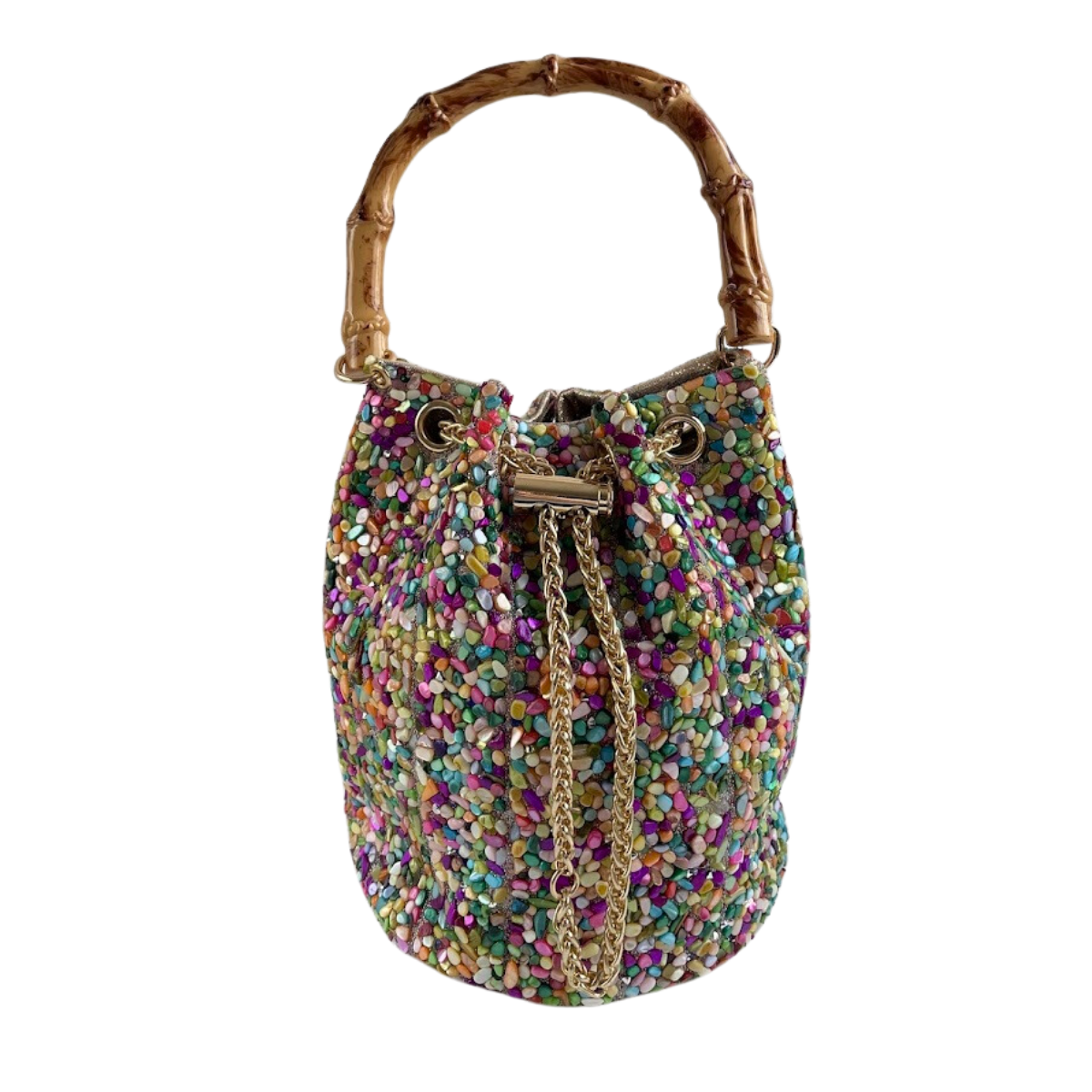 Bolsa Festa Clutch Pouch Pedraria Colorida
