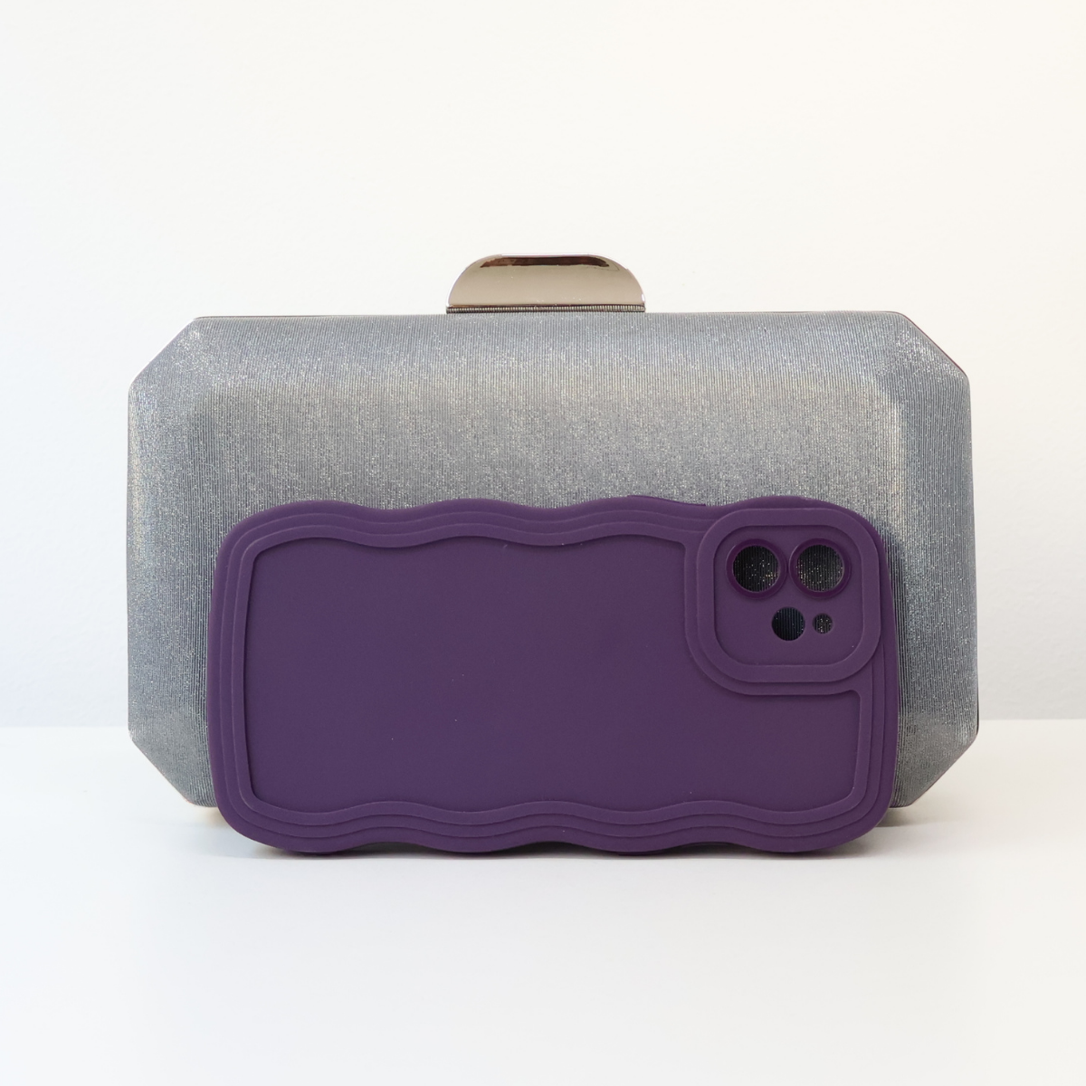 Bolsa Clutch Festa Prateada Grafite